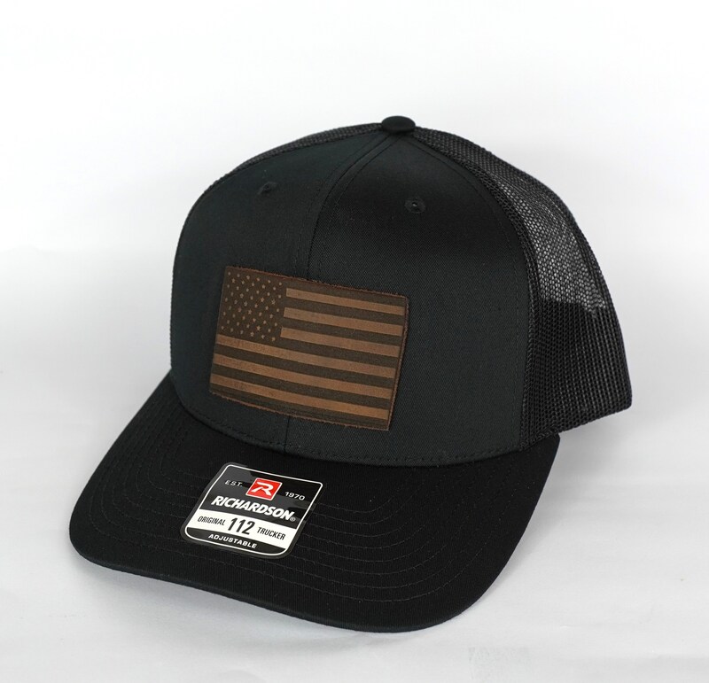 American Flag Trucker Hat Black